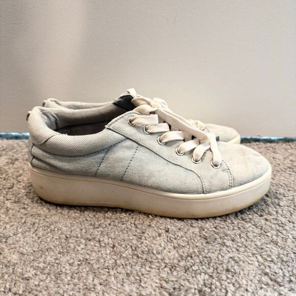 Steve Madden Sneakers Blue Light Wash Lace Up Womens 7 - Picture 6 of 8